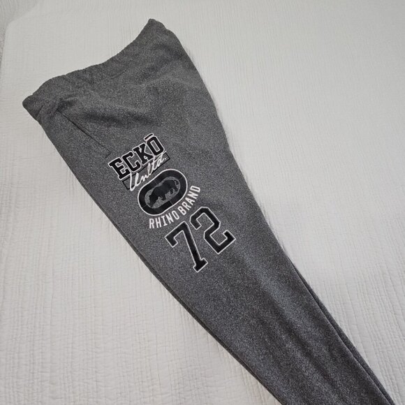 Ecko Unltd Men's 2XL Grey Big Logo Adjustable Waist Jogger Pants Vintage EUC - Picture 4 of 12